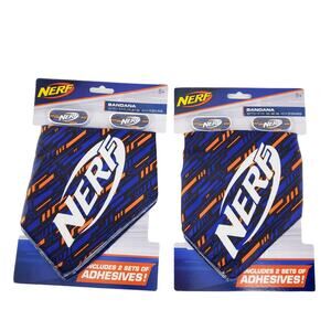 NERF Elite Pattern Bandana 22" x 22" w/ 2 pair black eye adhesives Lot of 2 NEW